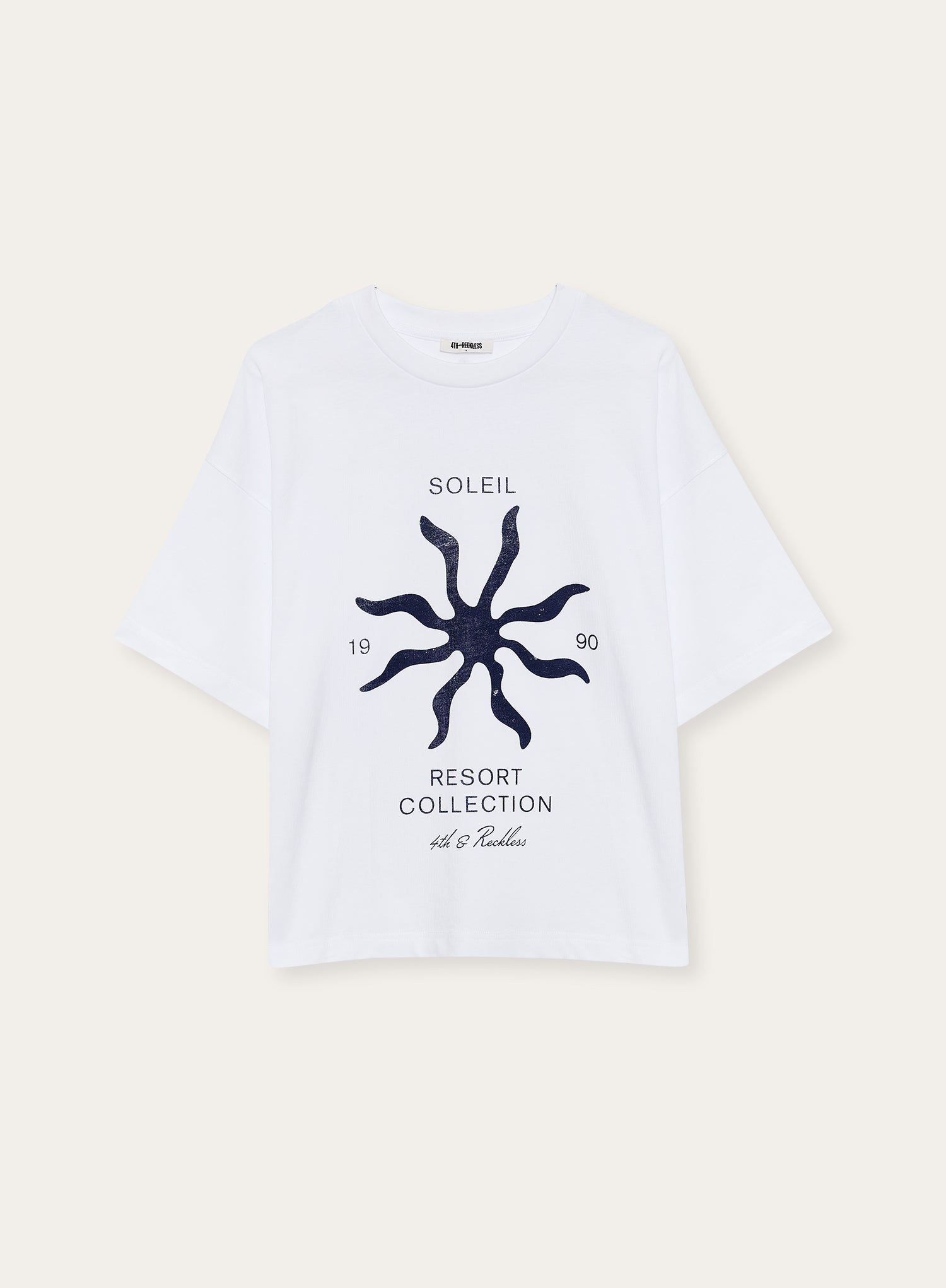 White Soleil Graphic Oversized T-Shirt